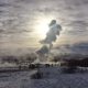 A geyser cloud following eruption in Iceland