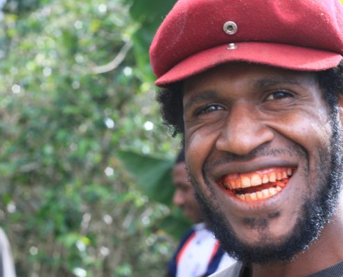 Betel Nut creates a red, bloody mouth effect to the people of Papua New Guinea