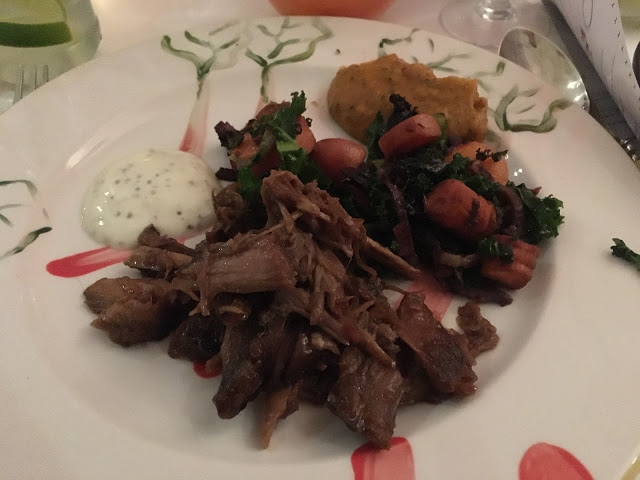 Pulled pork with chocolate and aubergine - Christabels, Tabl