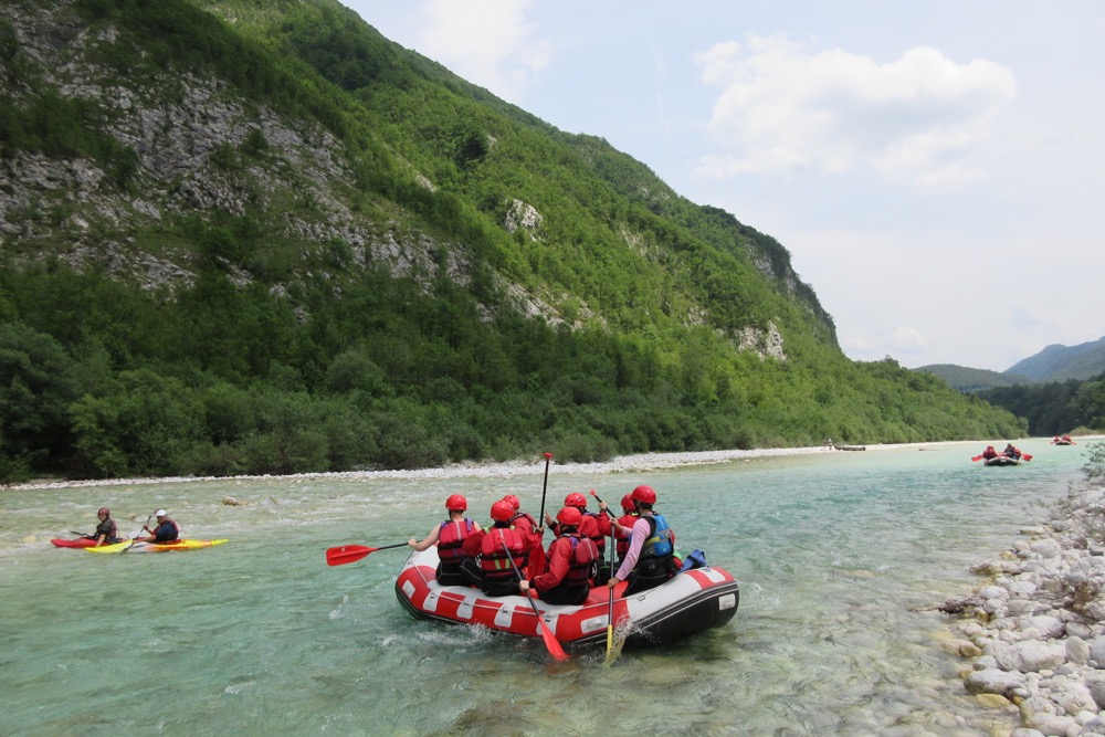 The stunning backdrop to rafting on the Soca River - Emerald River Adventure - Slovenia