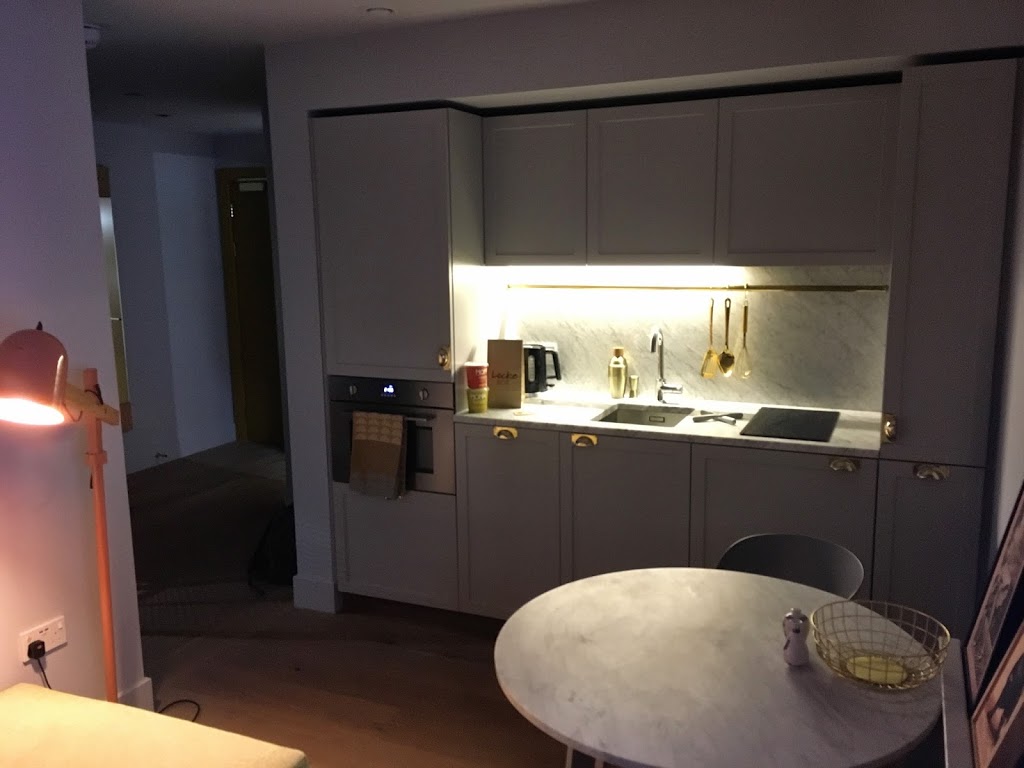 Eden Locke - kitchen area in the studio hotel room