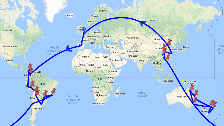 Travel Flight Route 