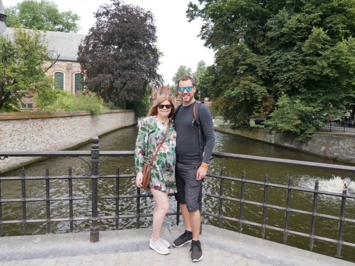 Simon and Claire close to Minnewater Lake, Bruges