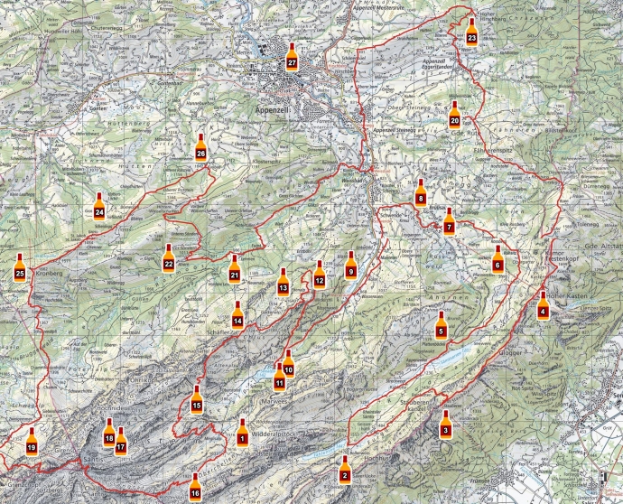 The Alpstein Whisky Trek Map In Switzerland