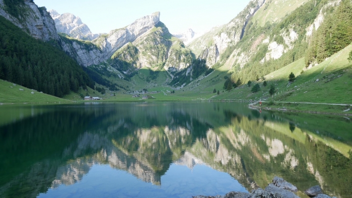 Seealpsee Swiss Alps Mountain Views