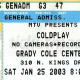 Coldplay ticket - Charlotte, NC 2003
