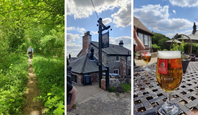 Brewers Arms pub, pint and shaded tracks