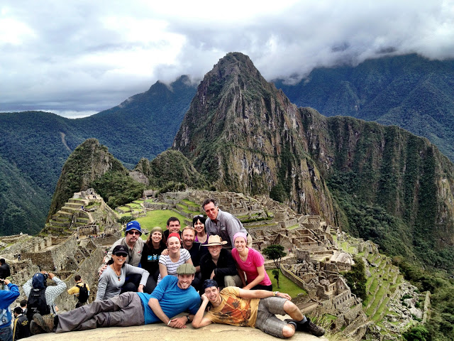 Team picture at Machu Picchu at the end of the Inca Trail