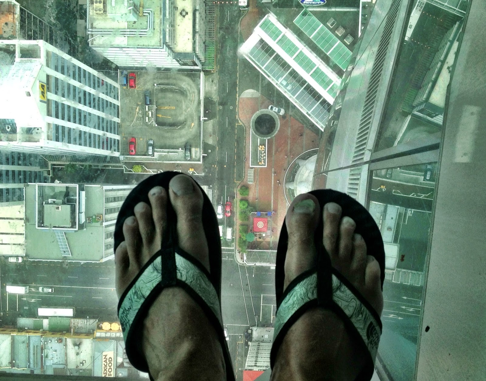 Glass floor on the Sky Tower observation deck