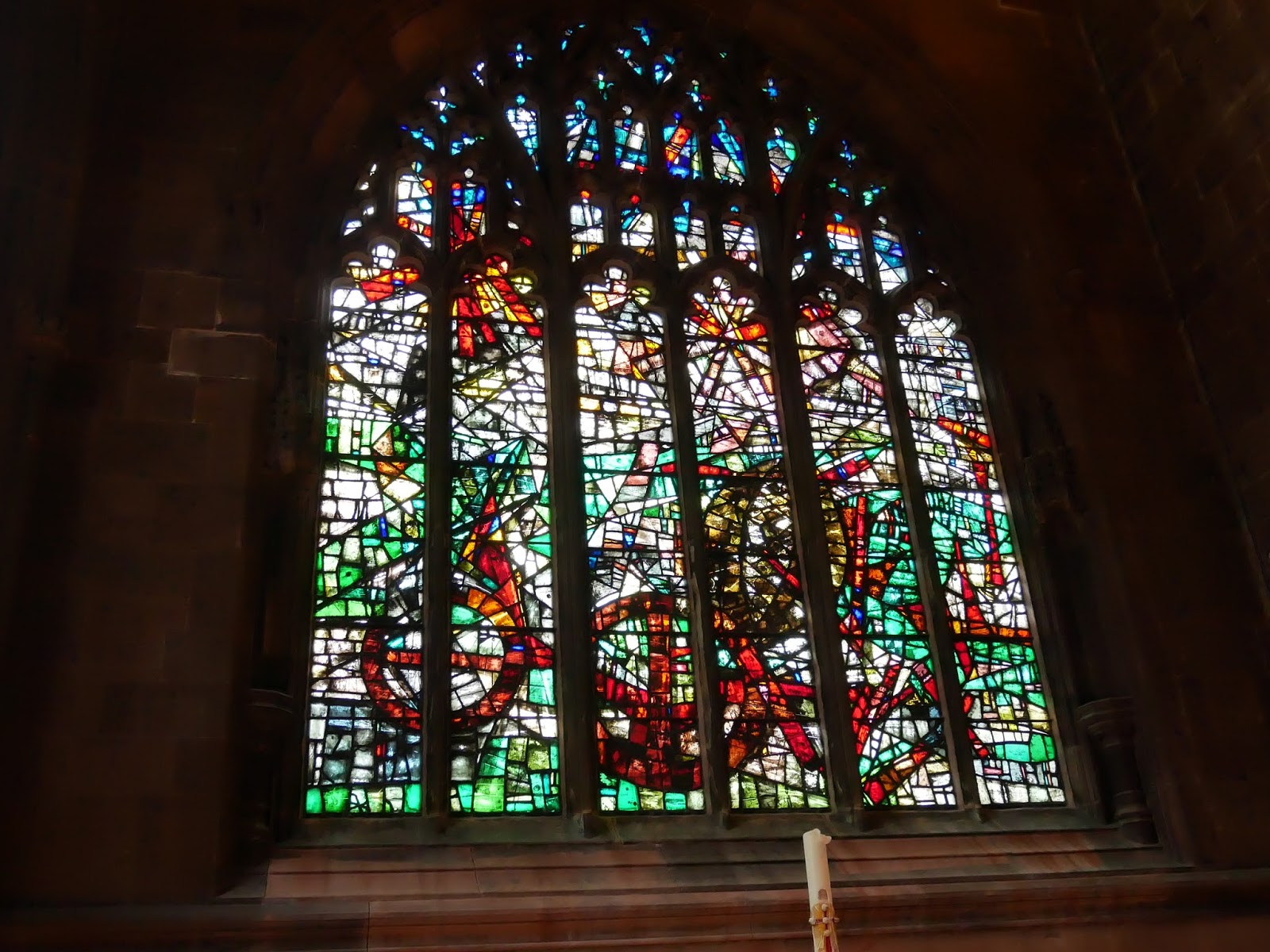 A stained glass window at Manchester Cathedral - Lumix GX80