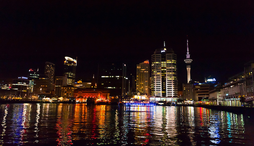 View of the Sky Tower from North Wharf, Auckland