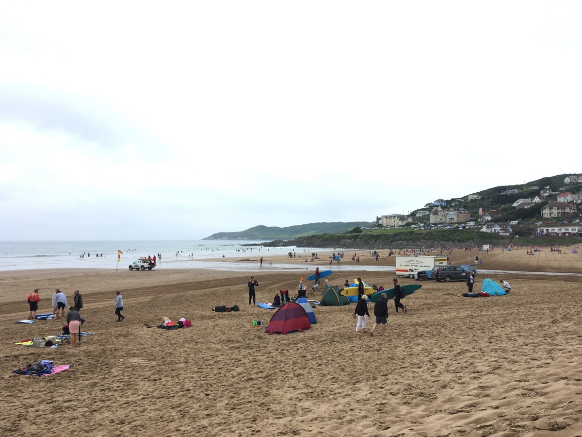 Woolacombe Beach and the surf lifesavers, Devon