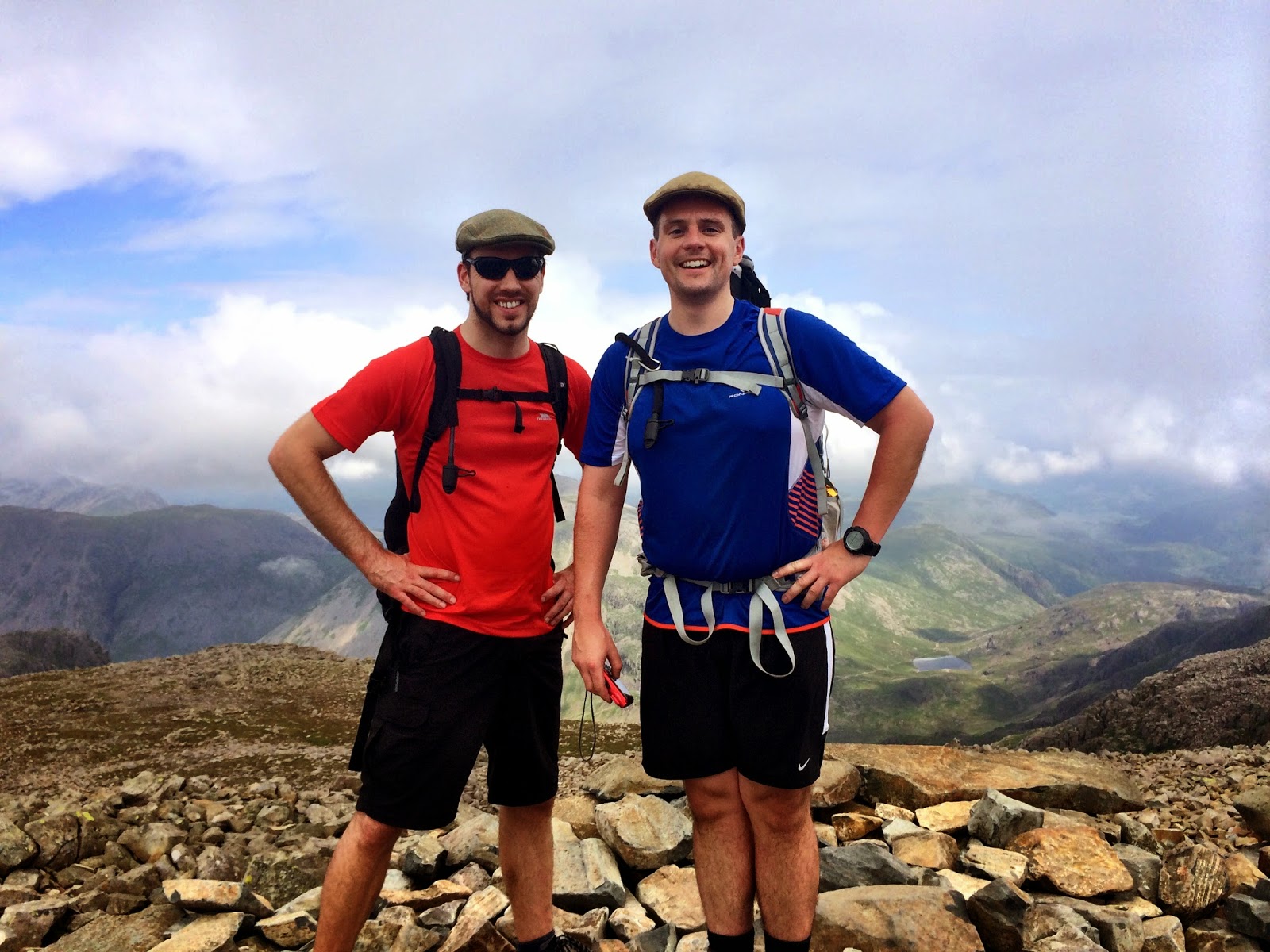 Mark and Simon at the summit of Scafell Pike - 24 peaks challenge