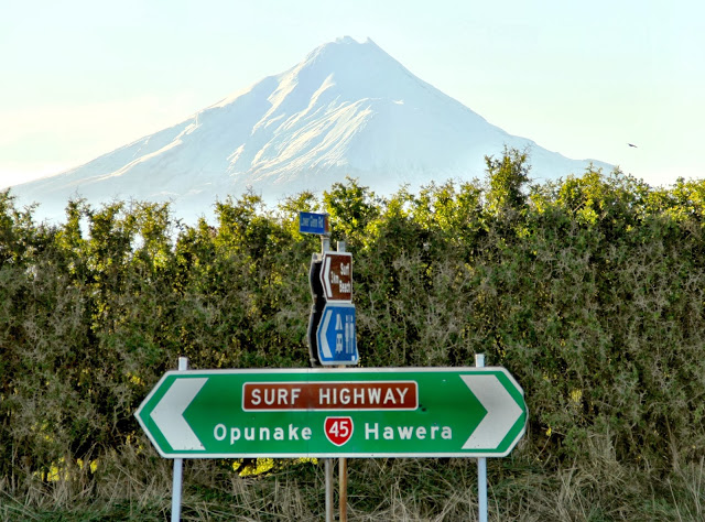 Surf Highway 45 with Mount Taranaki in the background