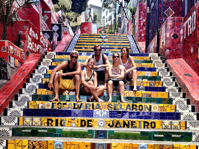 Sitting on Lapa steps, Rio de Janeiro