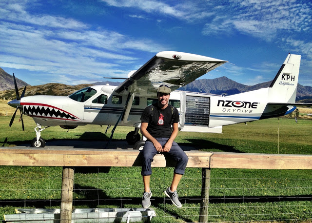 Sat by the Nzone skydive plane Queenstown, New Zealand