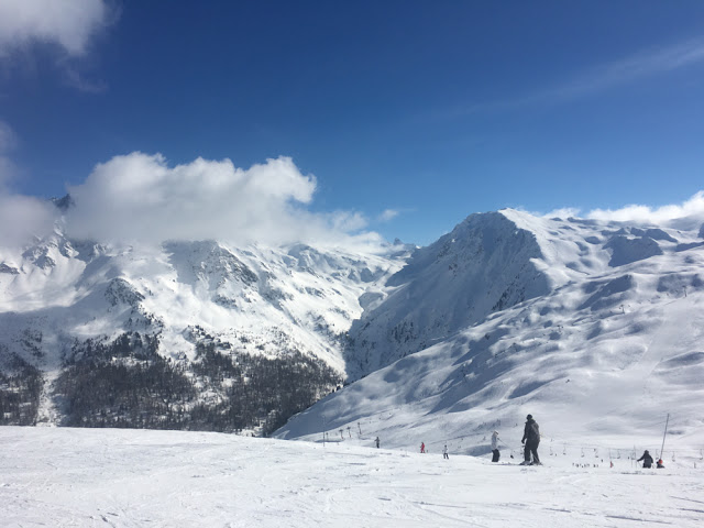 High altitude skiing in Les Arcs, France