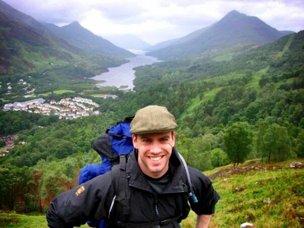 Simon hiking in Scotland, 2008