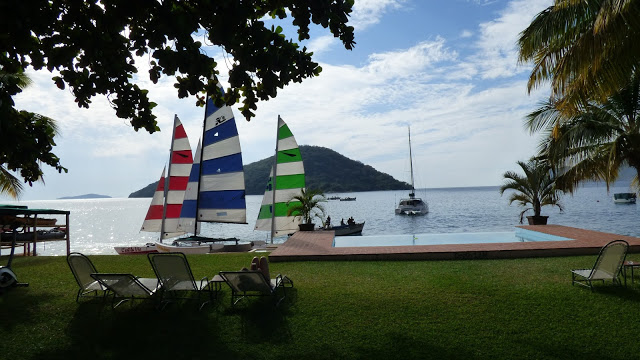 The view over Lake Malawi from Danforth Yachting, Cape McClear
