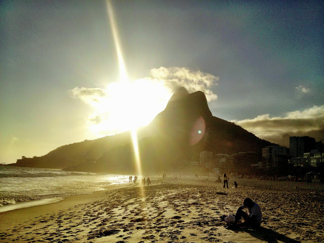 Sunset over Ipanema Beach, Rio de Janiero, Brazil