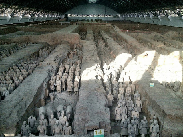 Pit 1 containing the terracotta warriors, Xi'an, China