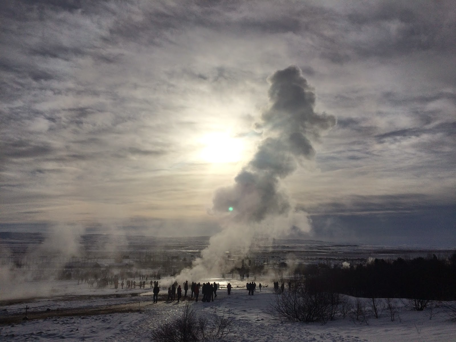 A shot just after the Strokkur geyser erupted - Golden Circle Tour