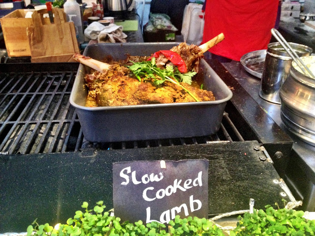 Slow cooked lamb - Real Food Market, South bank, London