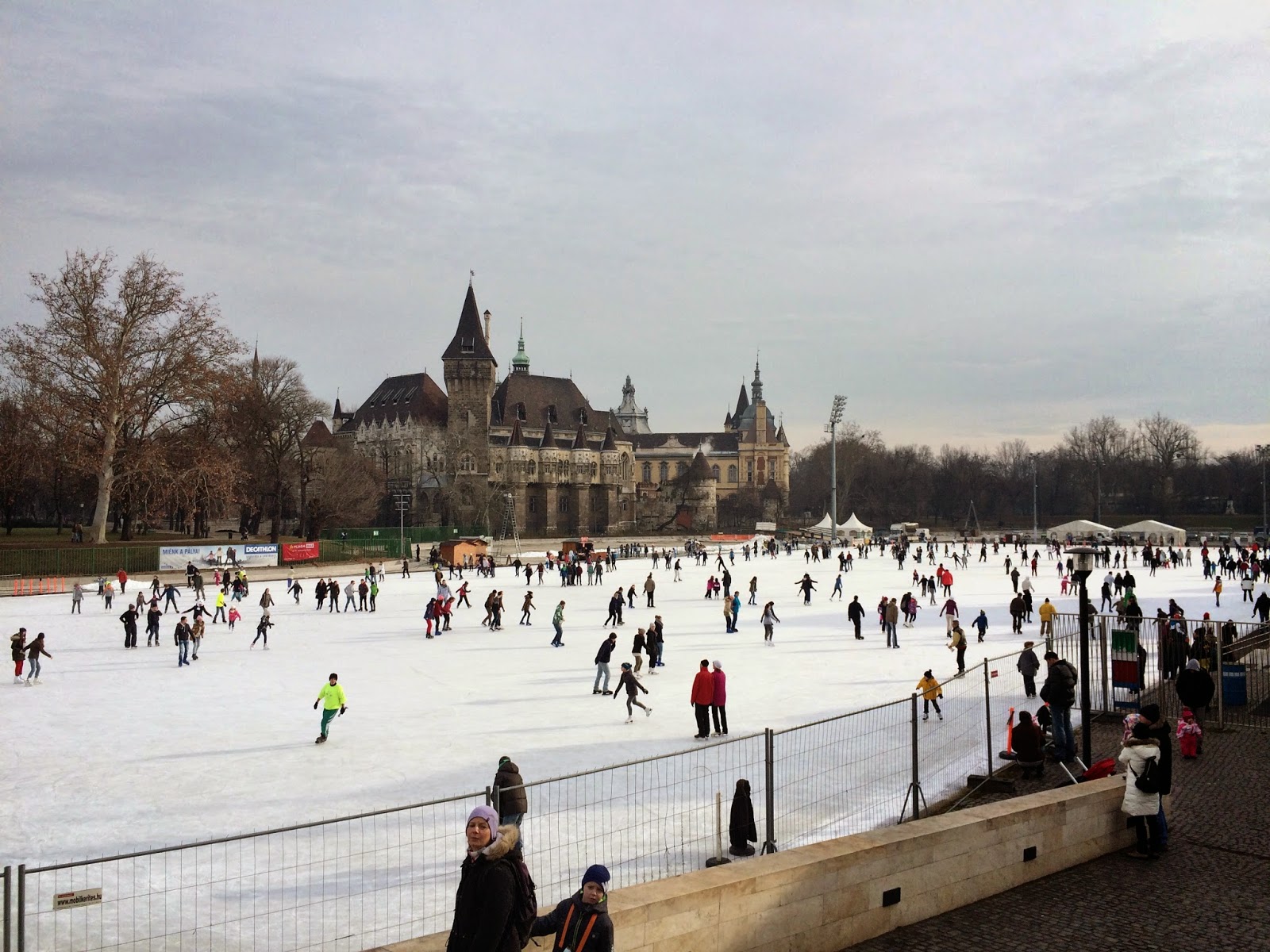 Budapest outdoor ice rink - near Szechenyi thermal spa baths
