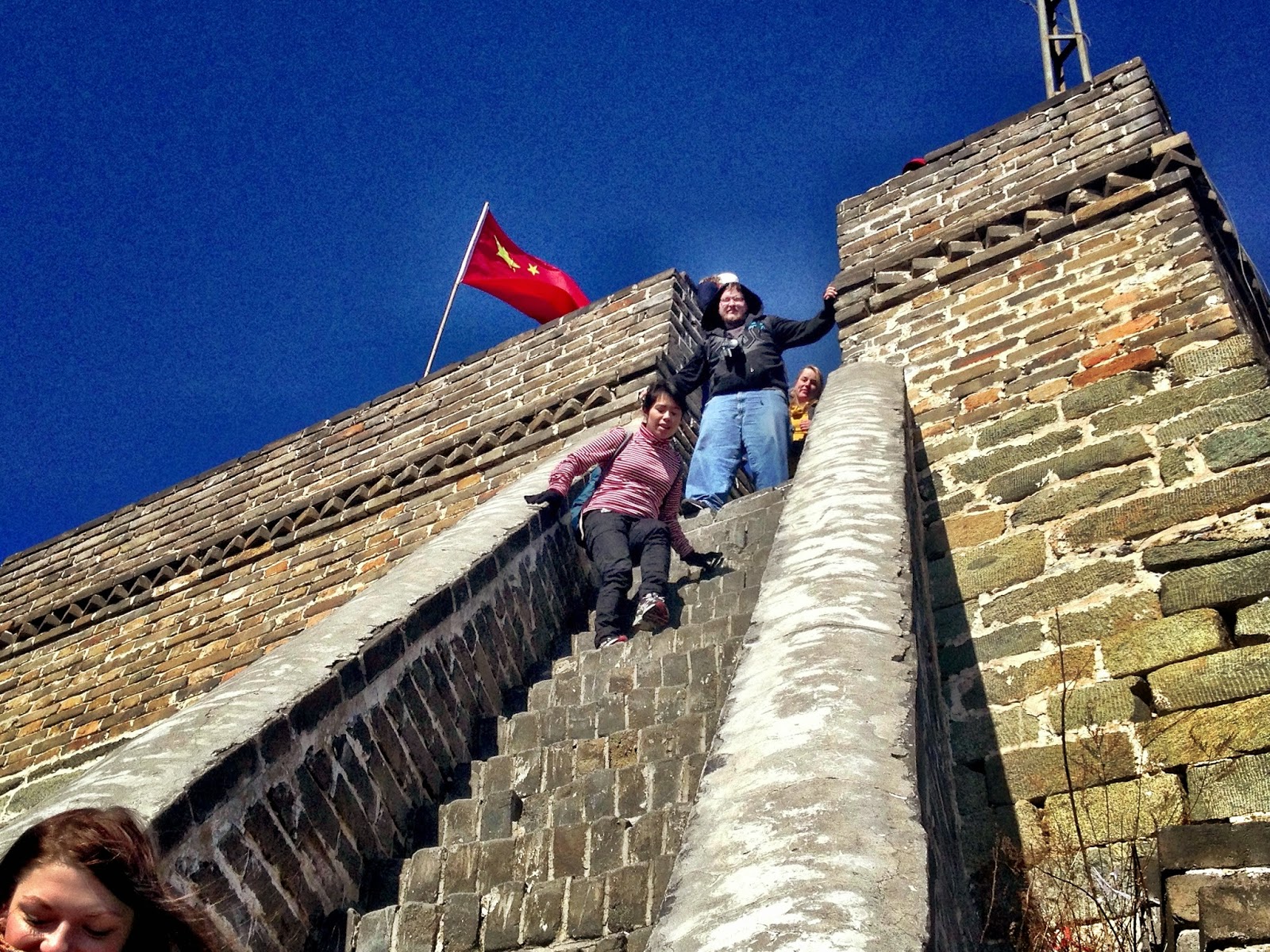Steep steps on the Great Wall Of China