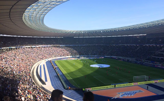 Berlin's packed Olympic Stadium