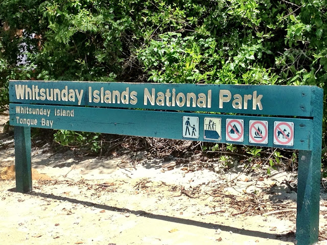 Welcome to Whitsunday Island sign