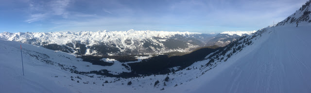 A panoramic shot of Boulevard de la Loze in Meribel