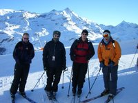 Ski team pose